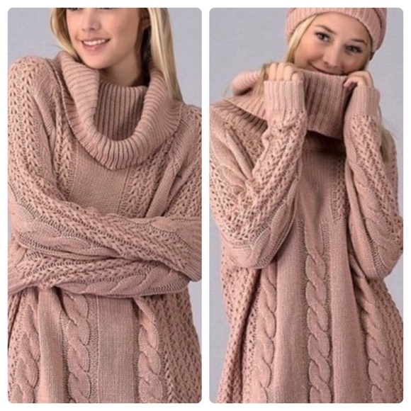 LAST 1️⃣ Turtleneck Cable Knit Detail Sweater - Picture 2 of 7